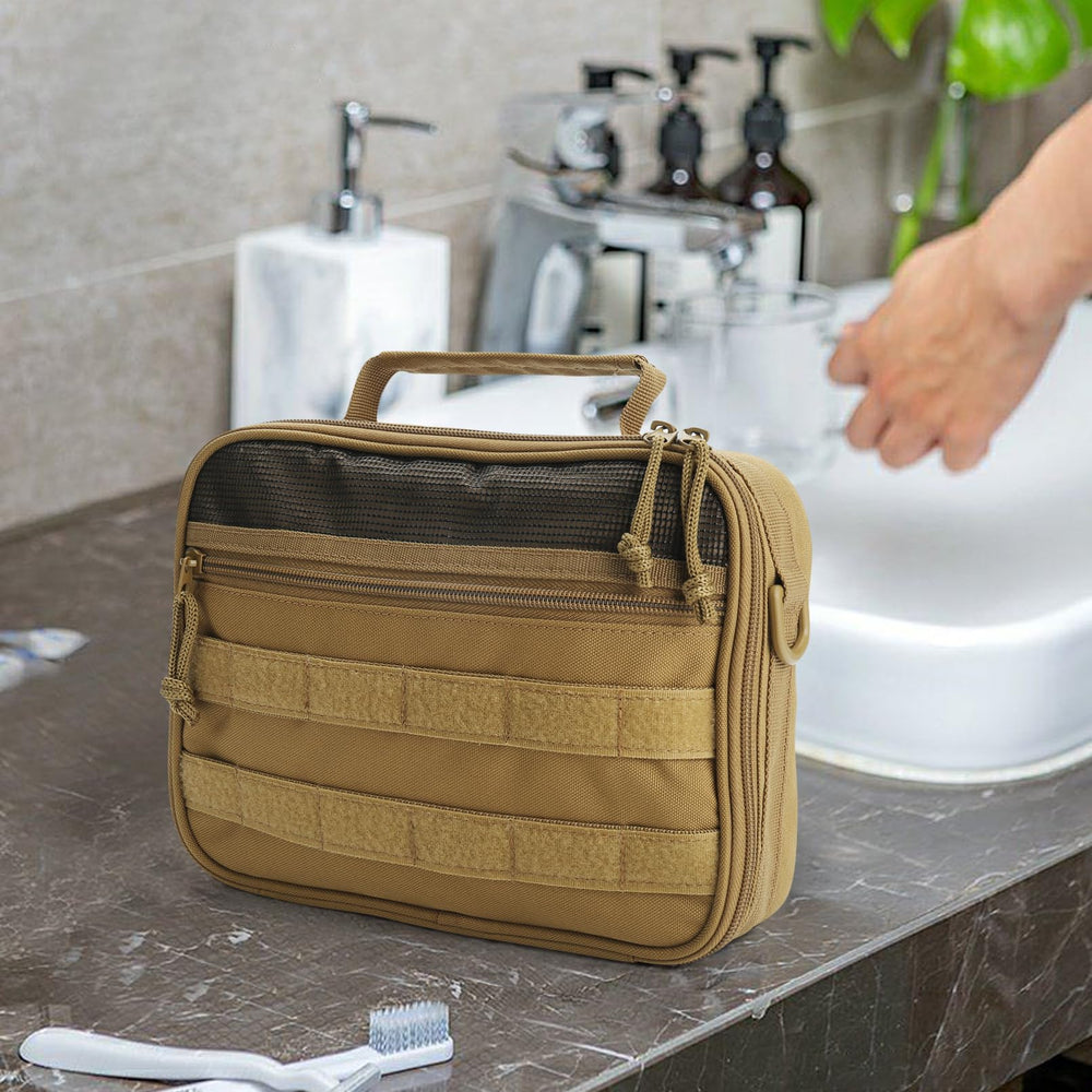 Trousse de toilette HJOKLS avec poches extérieures pour un accès rapide.