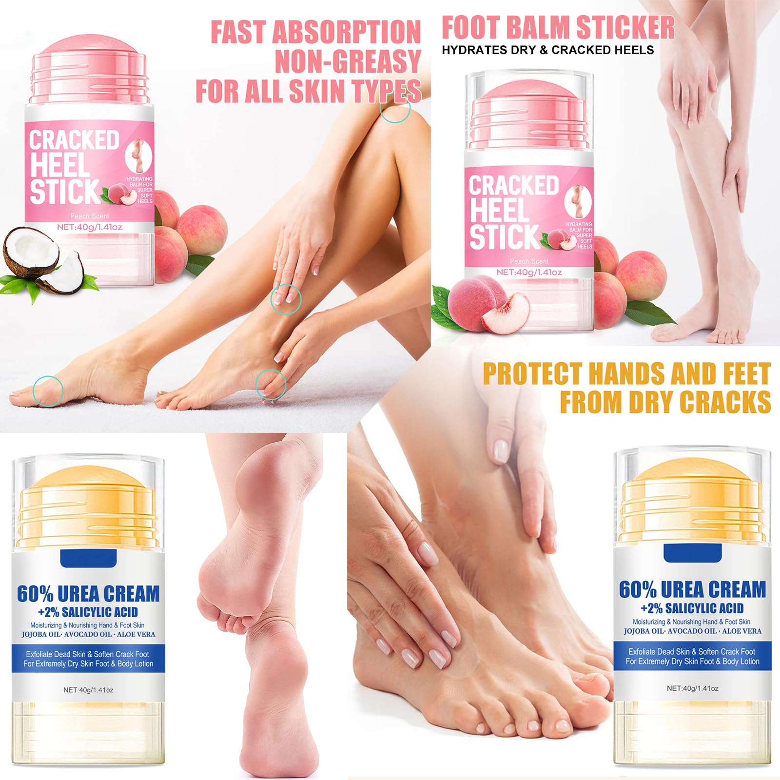 HJXUQIME application-creme-pieds, texture légère sans résidu gras