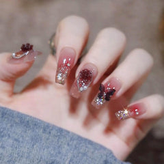 Application simple des ongles coffin Hkanlre avec colle fournie.