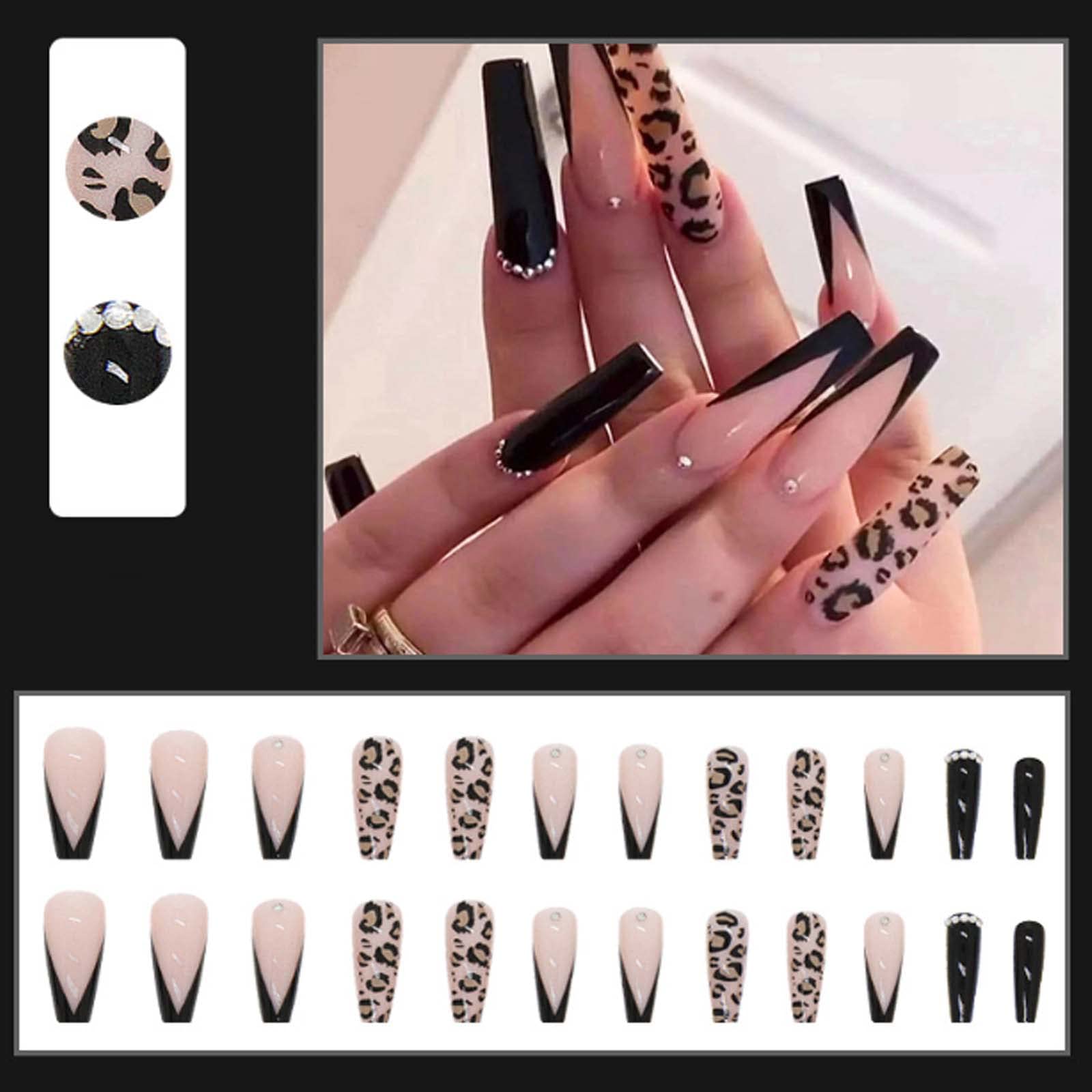 Kit Hkanlre 24 ongles tailles variées pour une pose personnalisée.