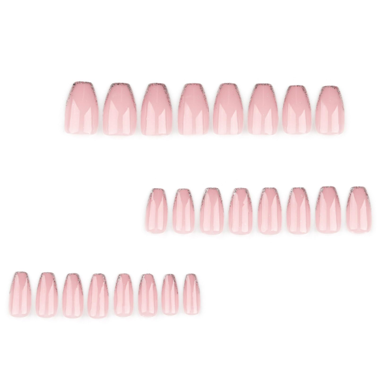 Ongles Hkanlre press coffin bling doré, allure glamour en un instant.