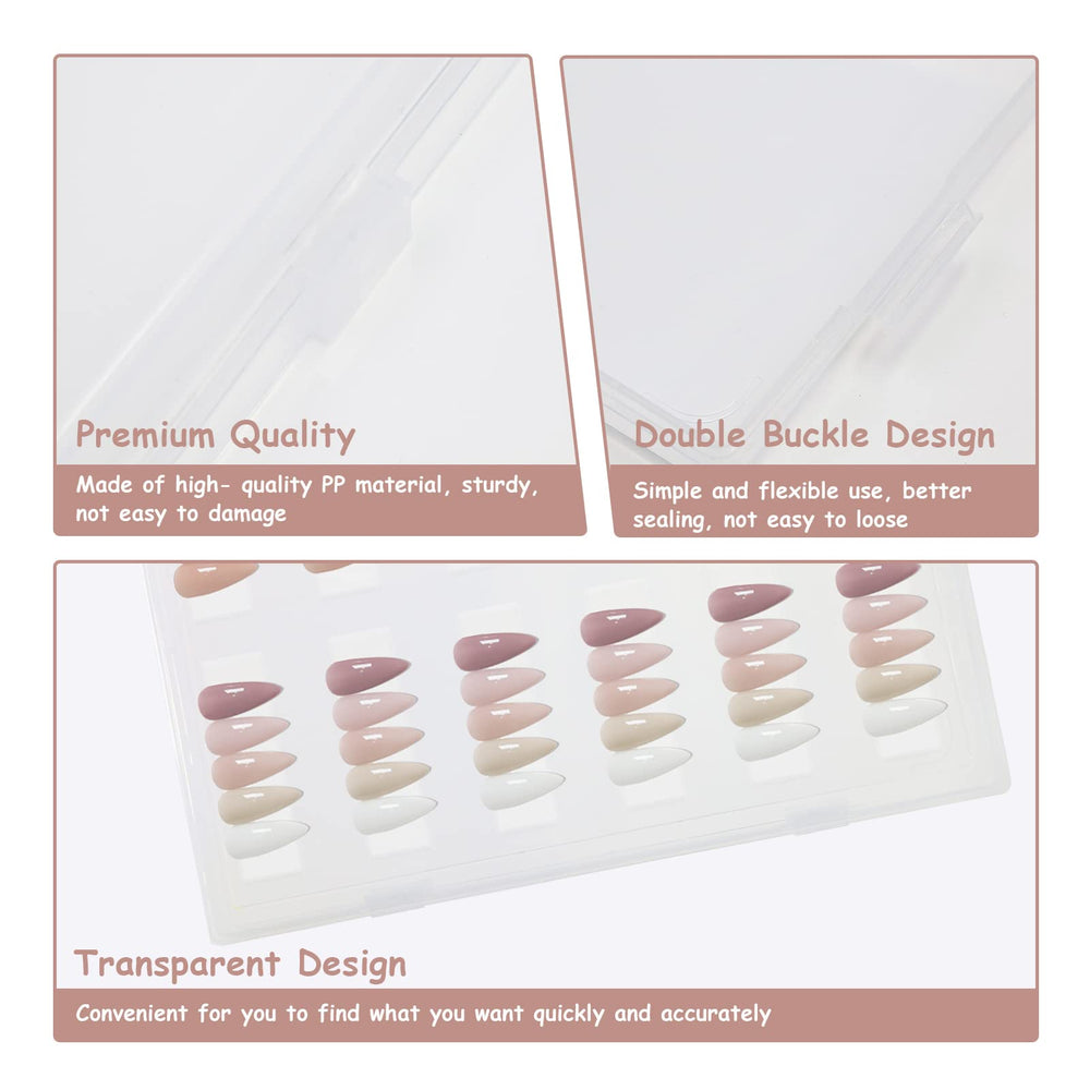 HLQHXWHZT boîte pour ongles adhésifs, rangement pratique.