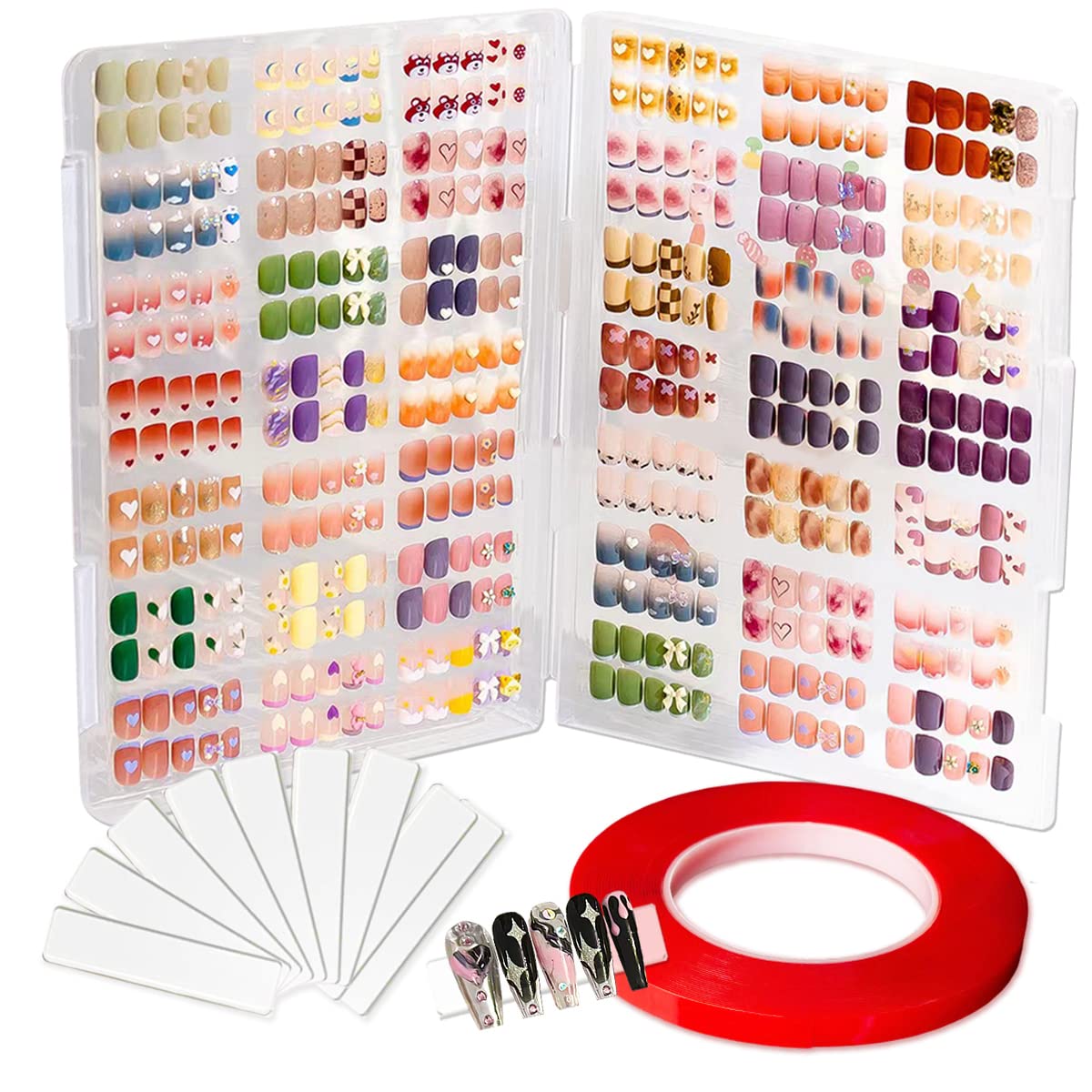 HLQHXWHZT coffret rangement transparent pour ongles, présentation claire et ordonnée.
