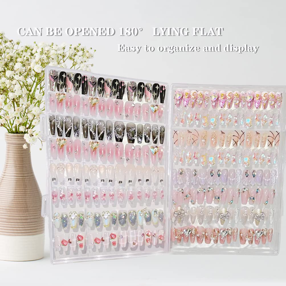 HLQHXWHZT présentation des ongles en vitrine, outil élégant pour salon.