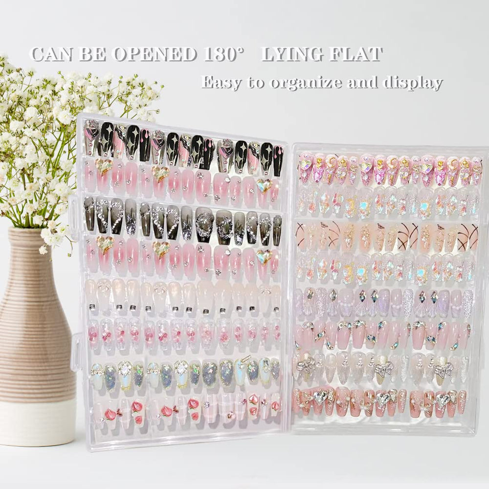 HLQHXWHZT présentation des ongles en vitrine, outil élégant pour salon.