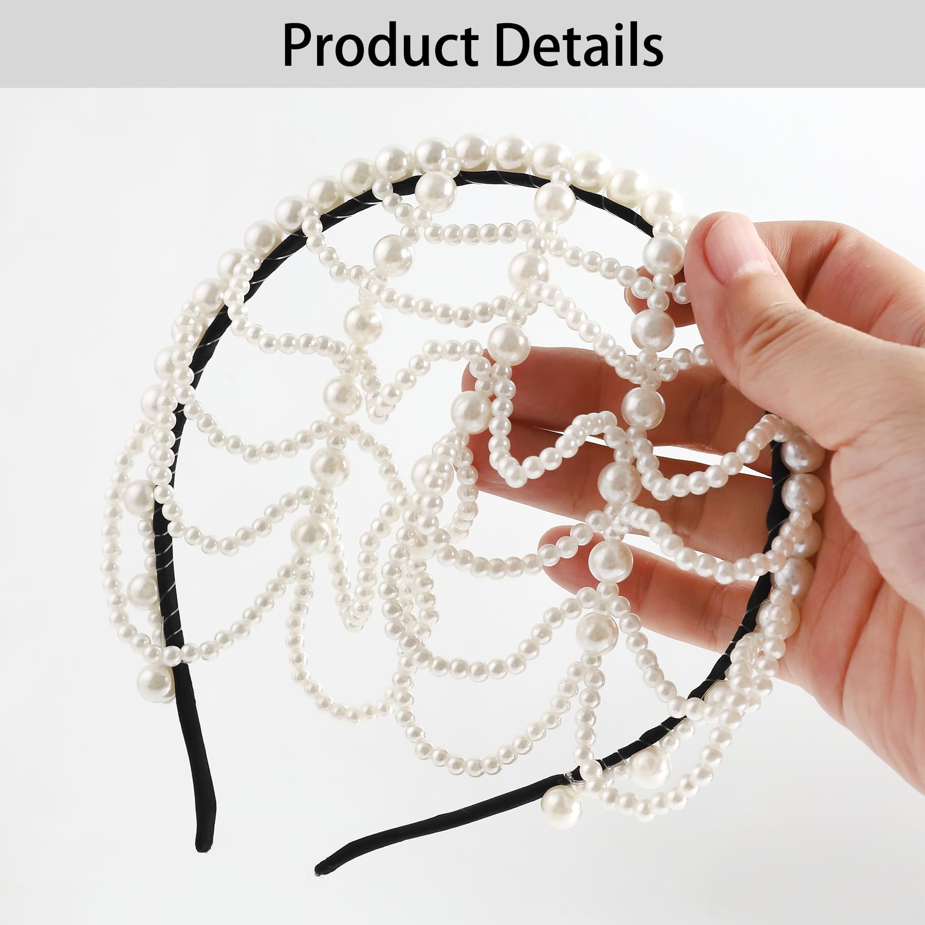 HLTOO bandeau cheveux perles annees folles, accessoire chic pour soiree.