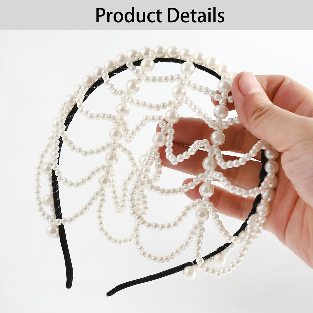 HLTOO bandeau cheveux perles annees folles, accessoire chic pour soiree.