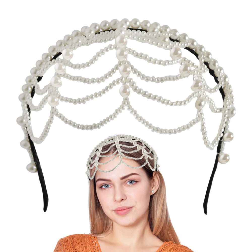 HLTOO serre-tete perles 1920s, accessoire élégant pour mariage et cosplay.