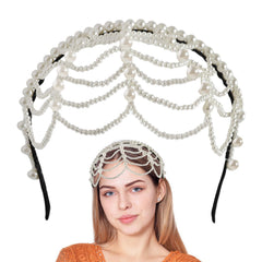 HLTOO serre-tete perles 1920s, accessoire élégant pour mariage et cosplay.