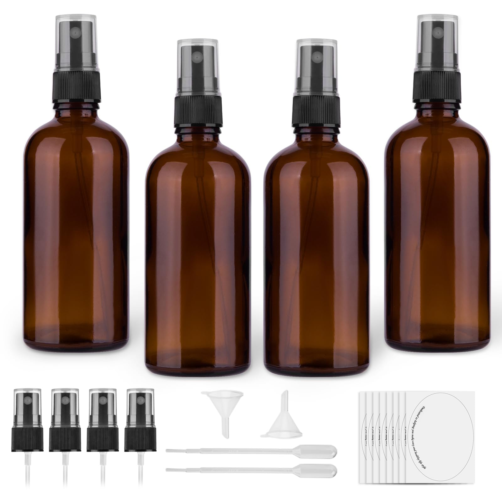 hmaimas bouteille verre ambre 4oz avec brume fine, idéale pour parfums.