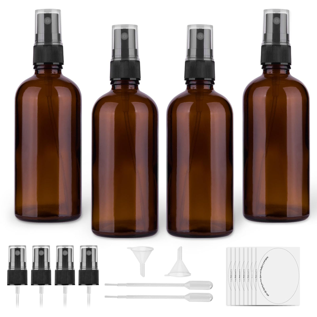 hmaimas bouteille verre ambre 4oz avec brume fine, idéale pour parfums.