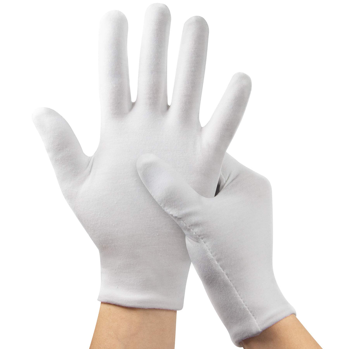 Gants HMNYSOL hydratants nuit en coton blanc, ensemble doux et confortable.