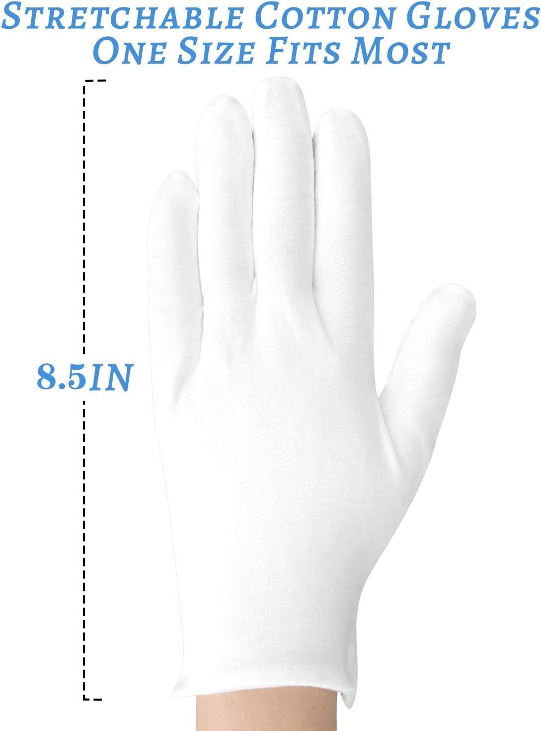 Gants HMNYSOL coton blanc, idéal pour routine nocturne et hydratation.