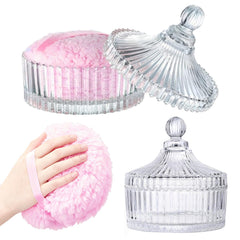 HMRCYTE bocal en verre cristal, 6 pouces, stockage élégant pour poudre corporelle.