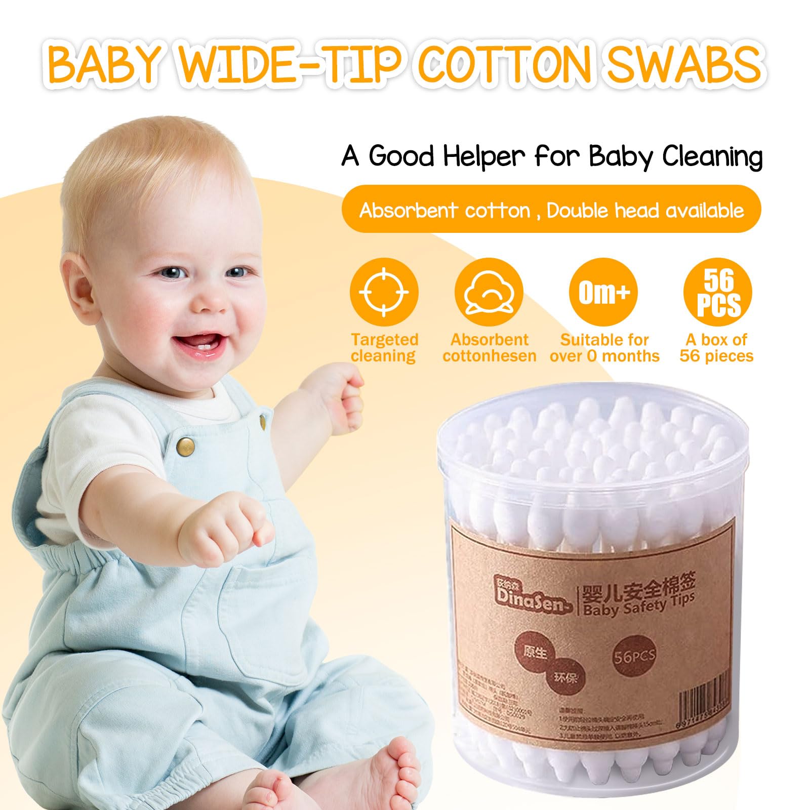 HNRLOY boîte 4 paquets coton bébé pratique pour routine familiale