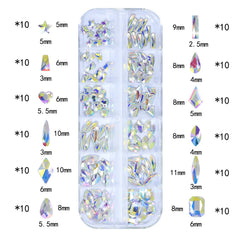 HNUIX cristaux-AB pour ongles brillants et effet discret
