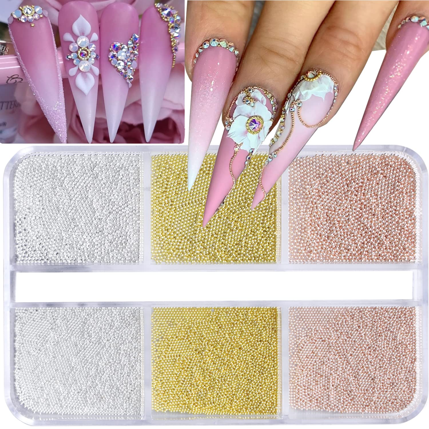 HNUIX perles or pour ongles, ajout d'éclat durable.