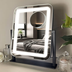 Miroir HNV Vanité avec cadre aluminium noir, élégant et pratique.