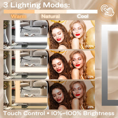 Miroir HNV avec trois températures de couleur pour un éclairage adapté.
