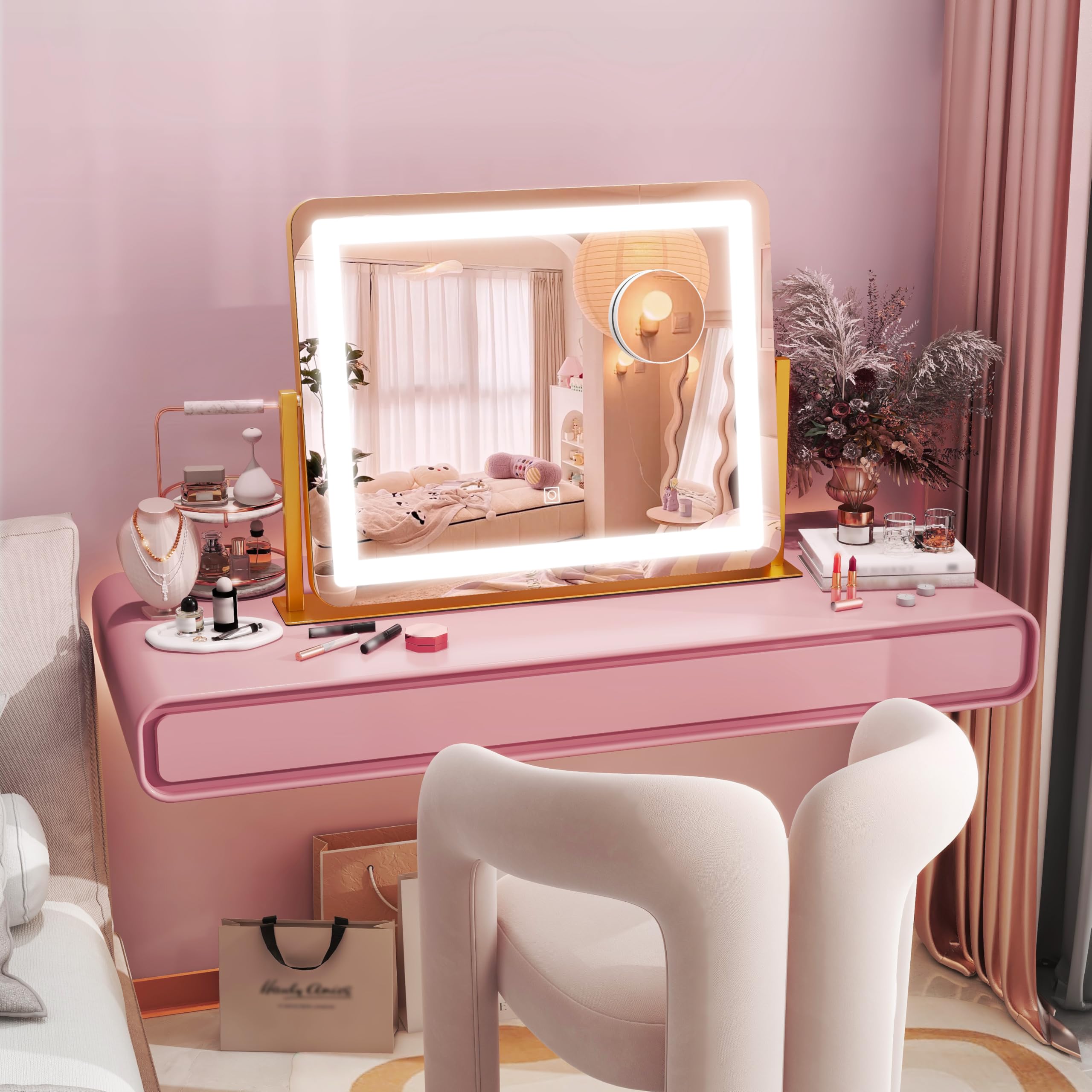 Miroir doré HNV cadeau beauté idéal