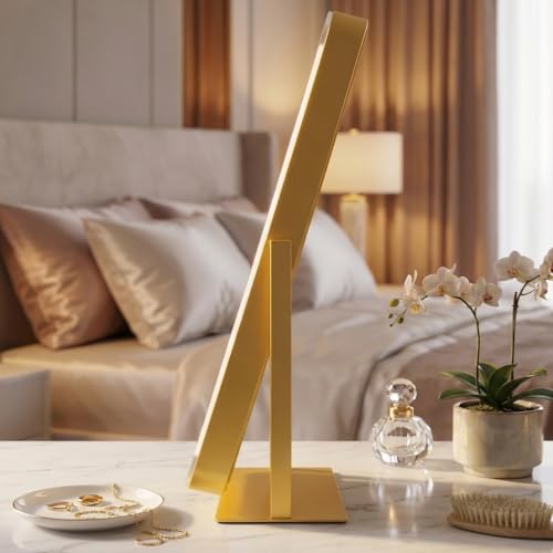 Miroir vanité doré HNV rotation à 360 degrés pour angles variés