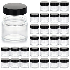 Bocal Hoa Kinh 2oz avec bouchon noir, parfait pour stocker crèmes et lotions en voyage.