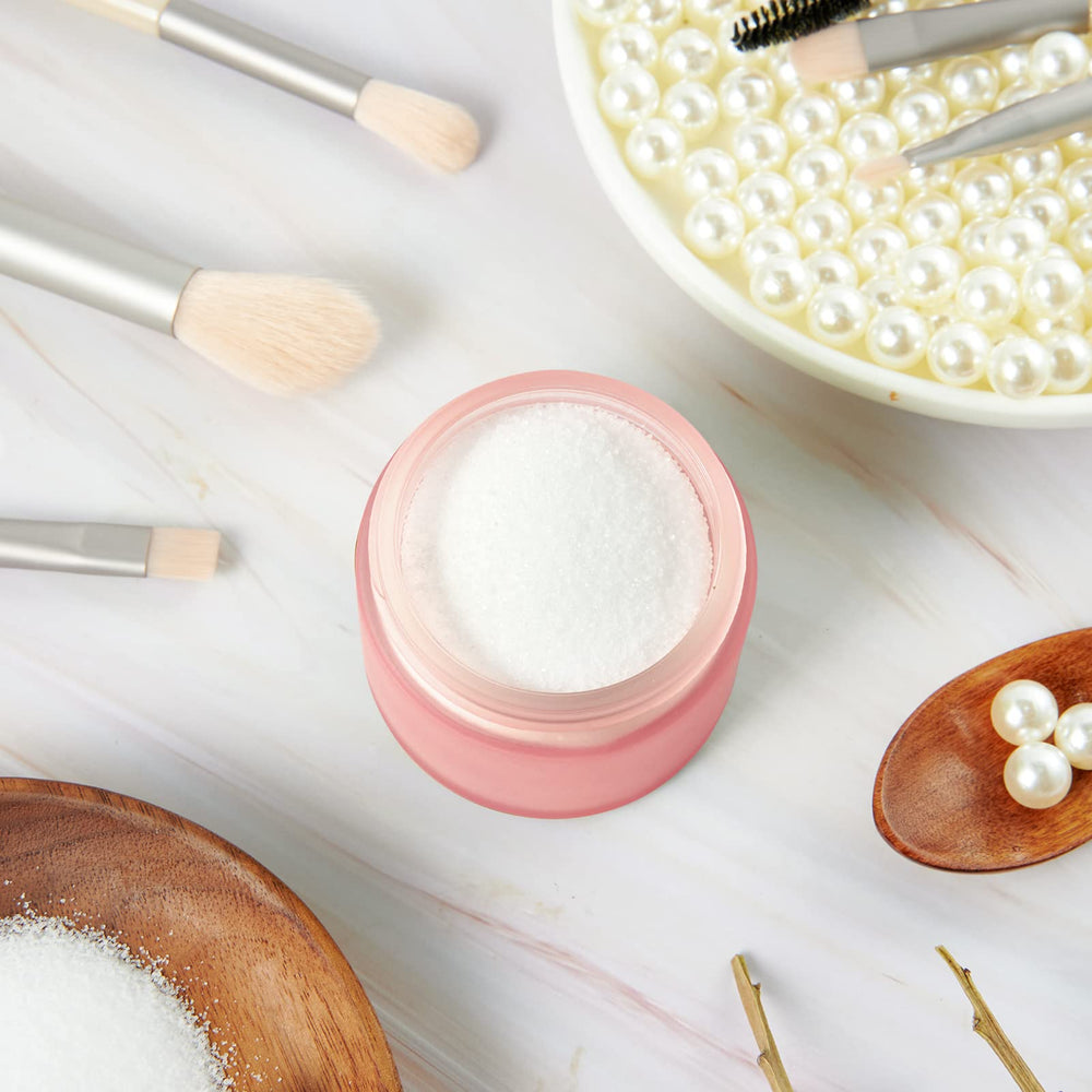 Pack de 24 pots en verre rose givré pour produits faits maison