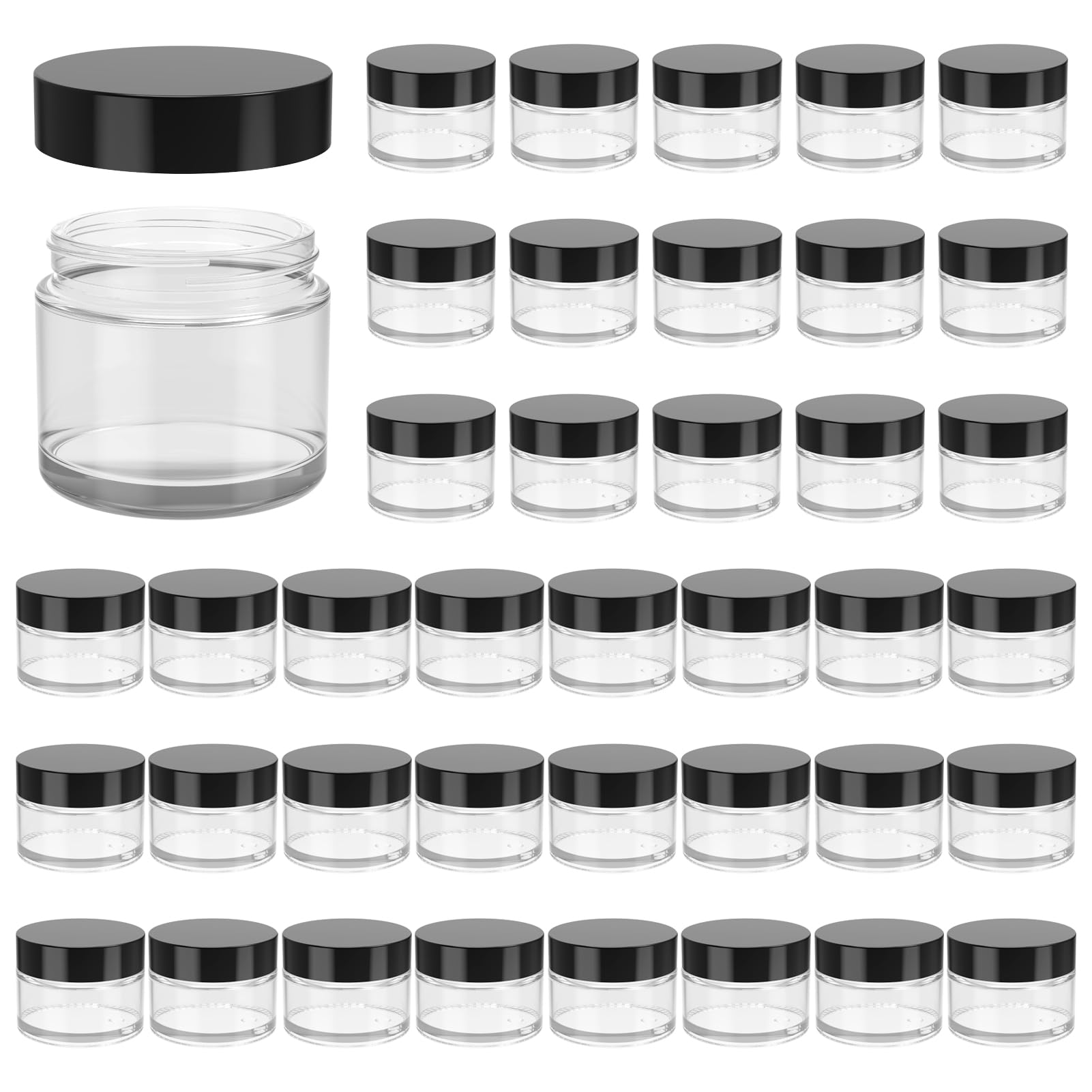 Pots Hoa Kinh en verre 2 oz avec couvercle, stockage clair et pratique.