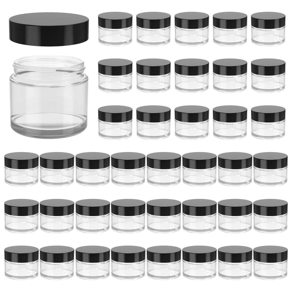 Pots Hoa Kinh en verre 2 oz avec couvercle, stockage clair et pratique.