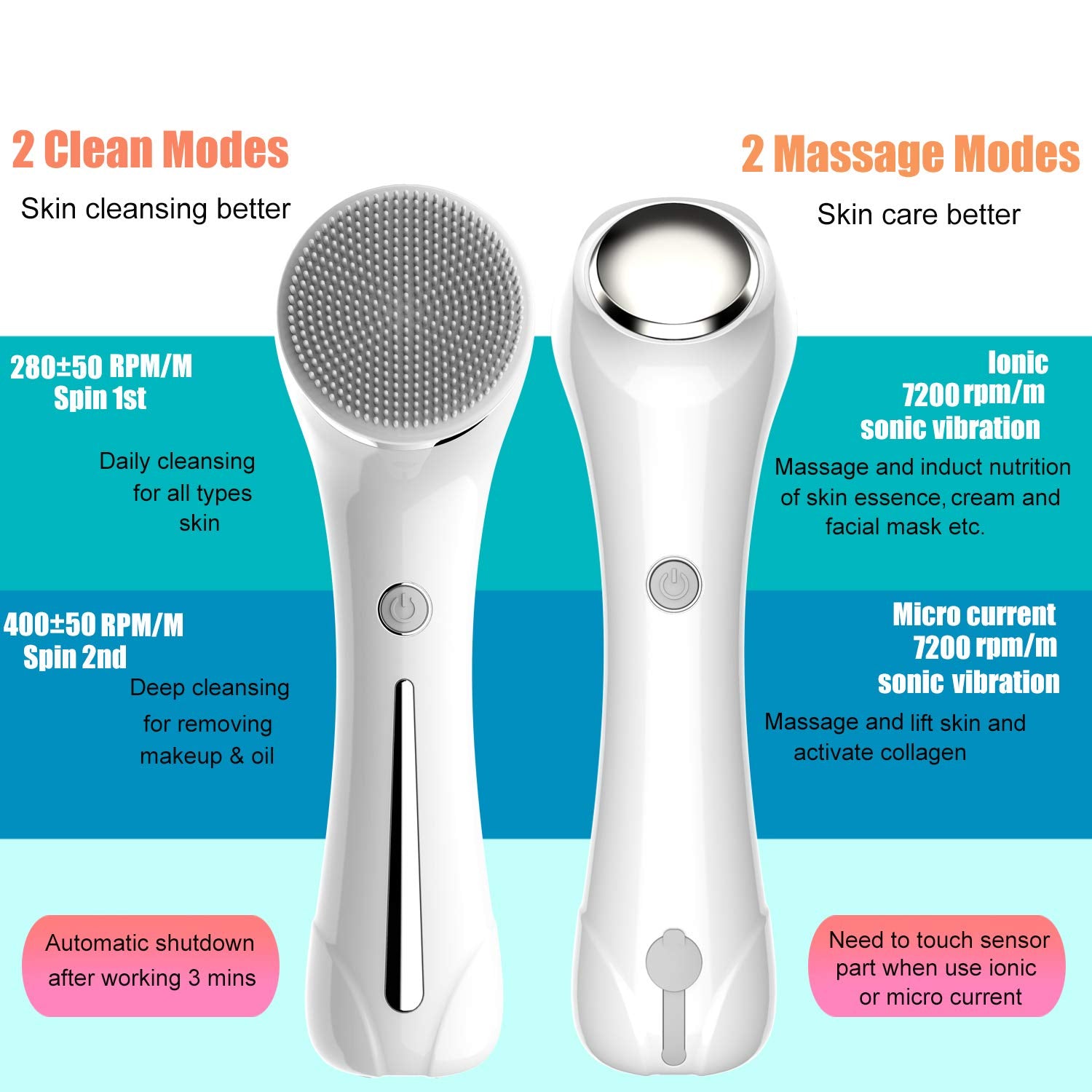 Les têtes-brosse plate présentent une surface douce pour le nettoyage quotidien.
