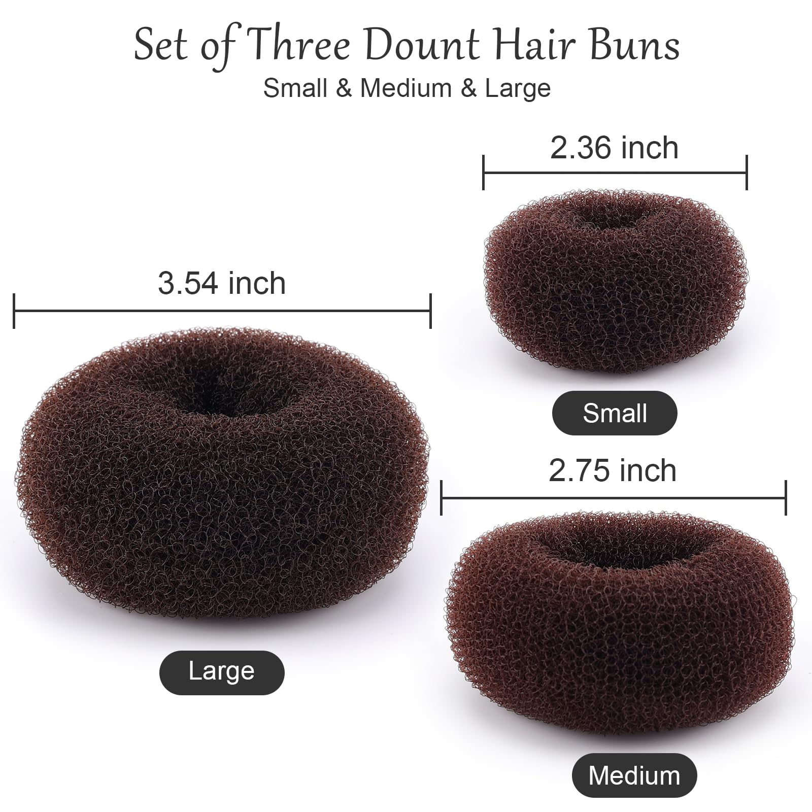 HOFASON anneau-chignon long marron, idéal pour cheveux épais et volumineux.