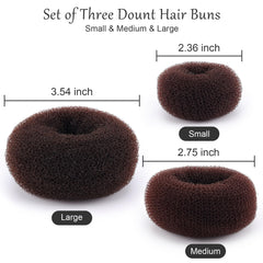HOFASON anneau-chignon long marron, idéal pour cheveux épais et volumineux.