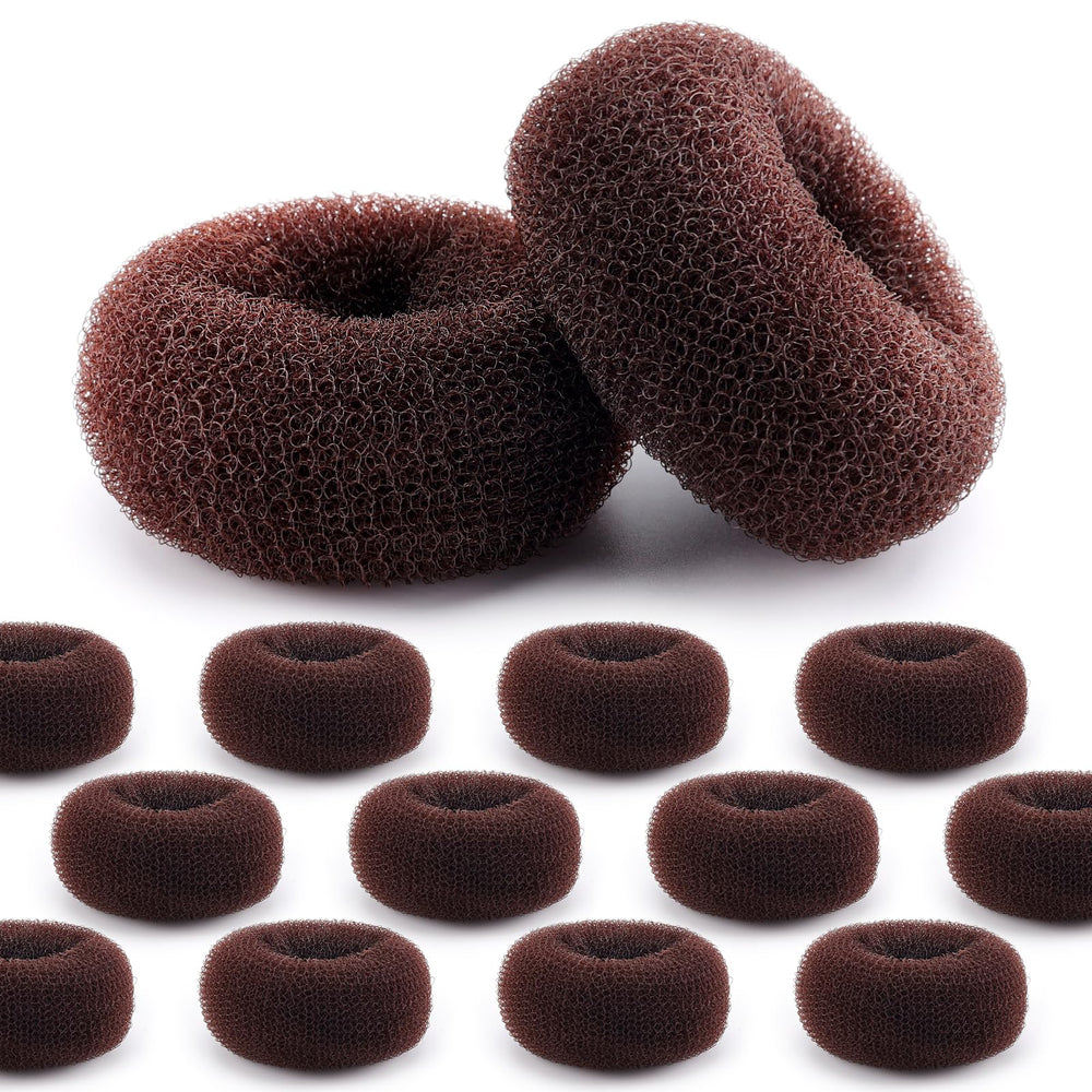 HOFASON anneau-chignon moyen marron, pour cheveux longs et coiffage rapide.