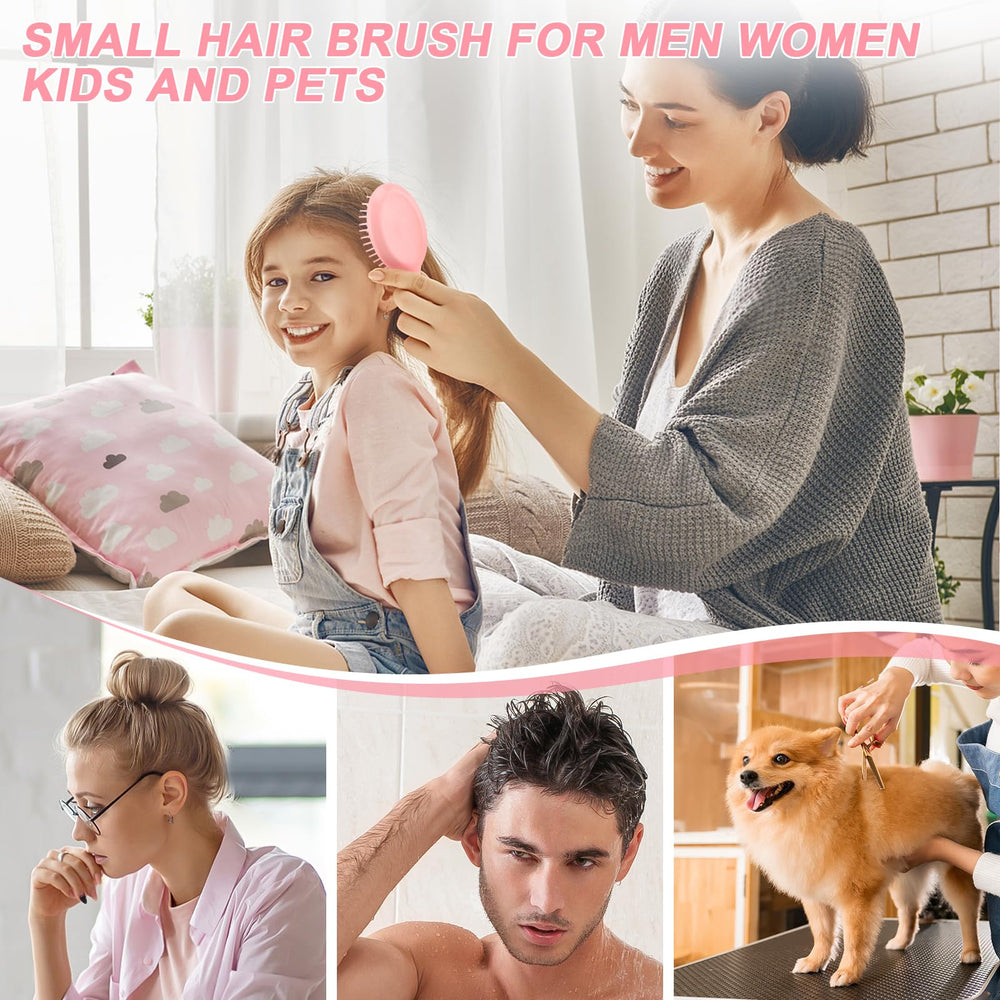 Brosse HOFASON mini 12 pièces pêche, convient à tous types de cheveux et enfants.