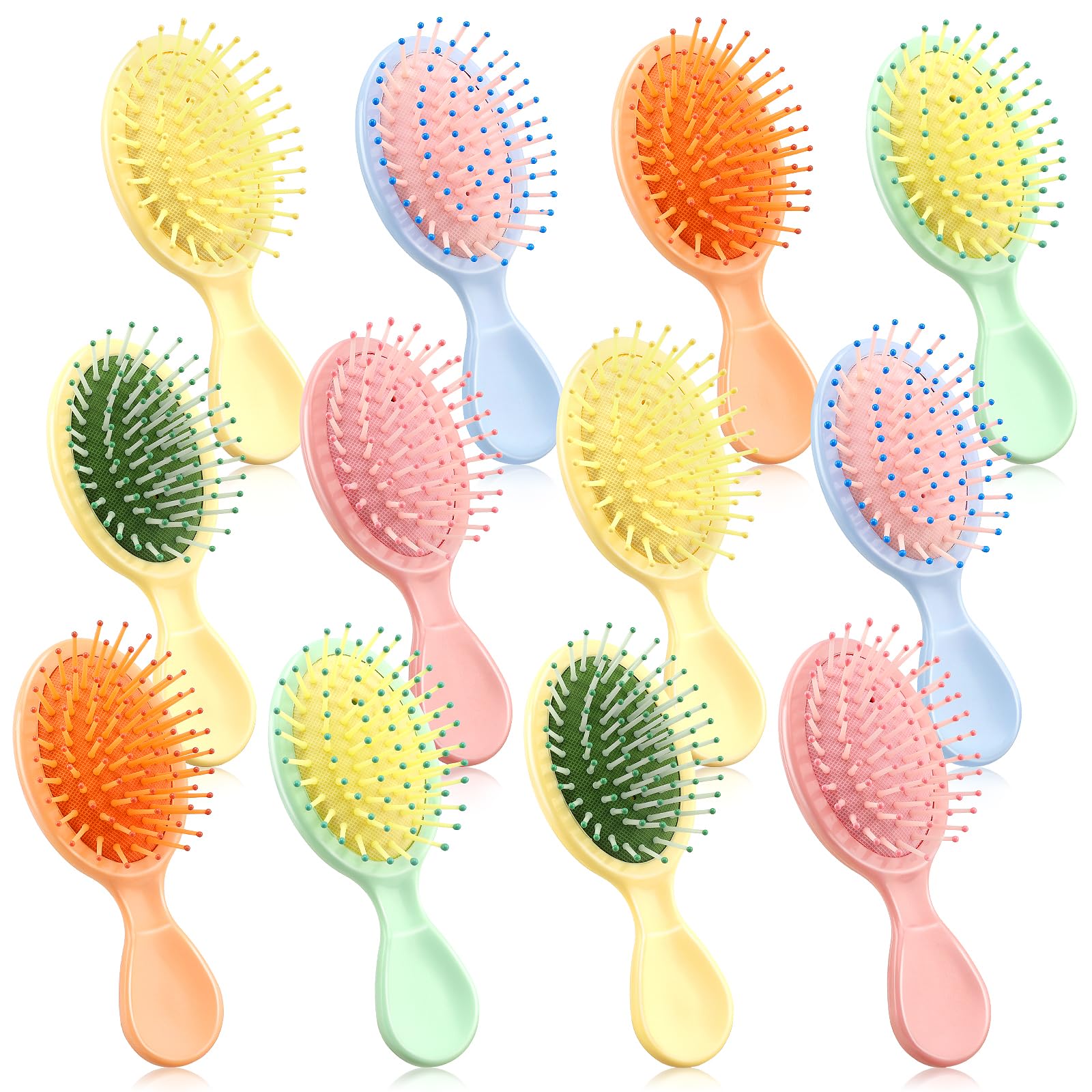 Brosse HOFASON mini 12 pièces rose, démêlage en voyage sans effort.