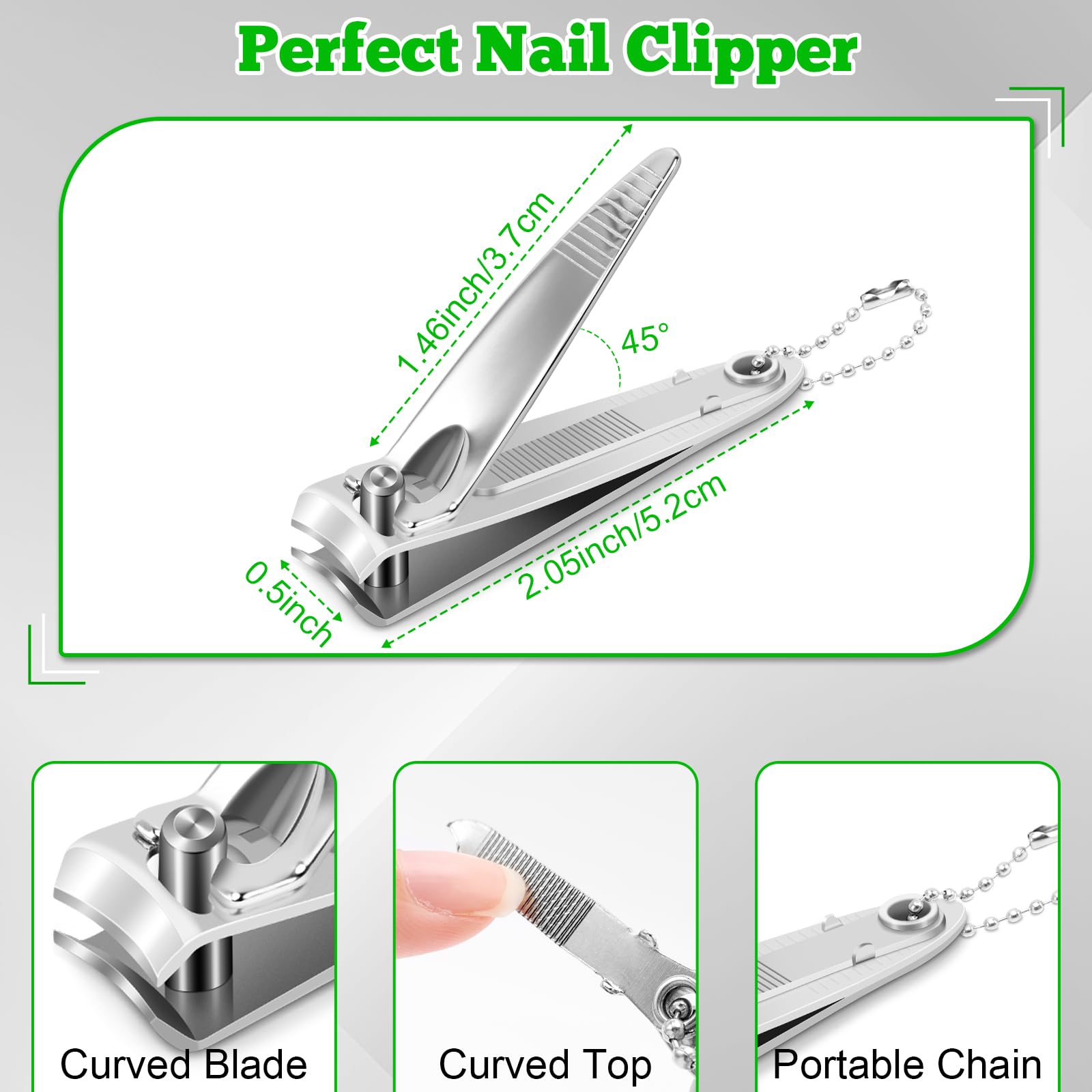 HOFASON coupe-ongles portable 2 pouces: parfait pour soins rapides en déplacement.