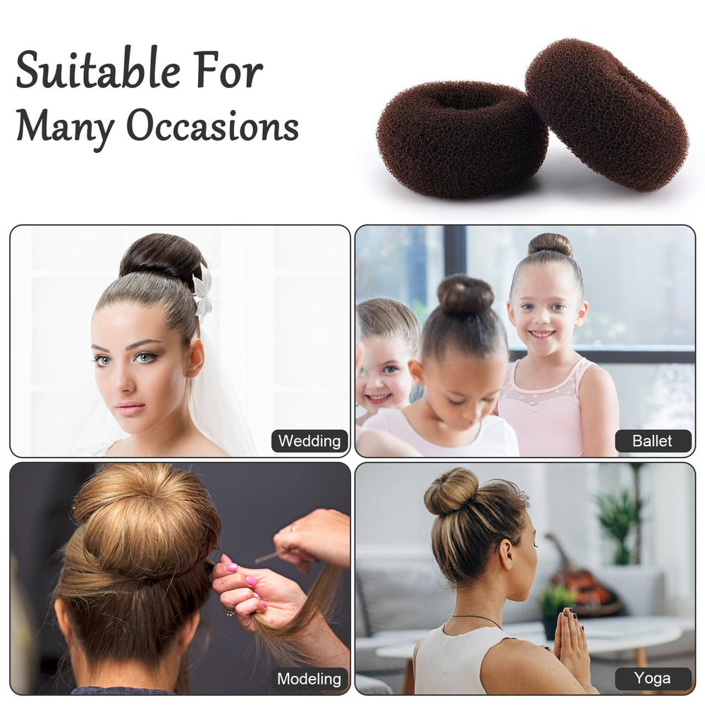 HOFASON kit coiffure anneau-chignon moyen, idéal pour voyages et sorties.