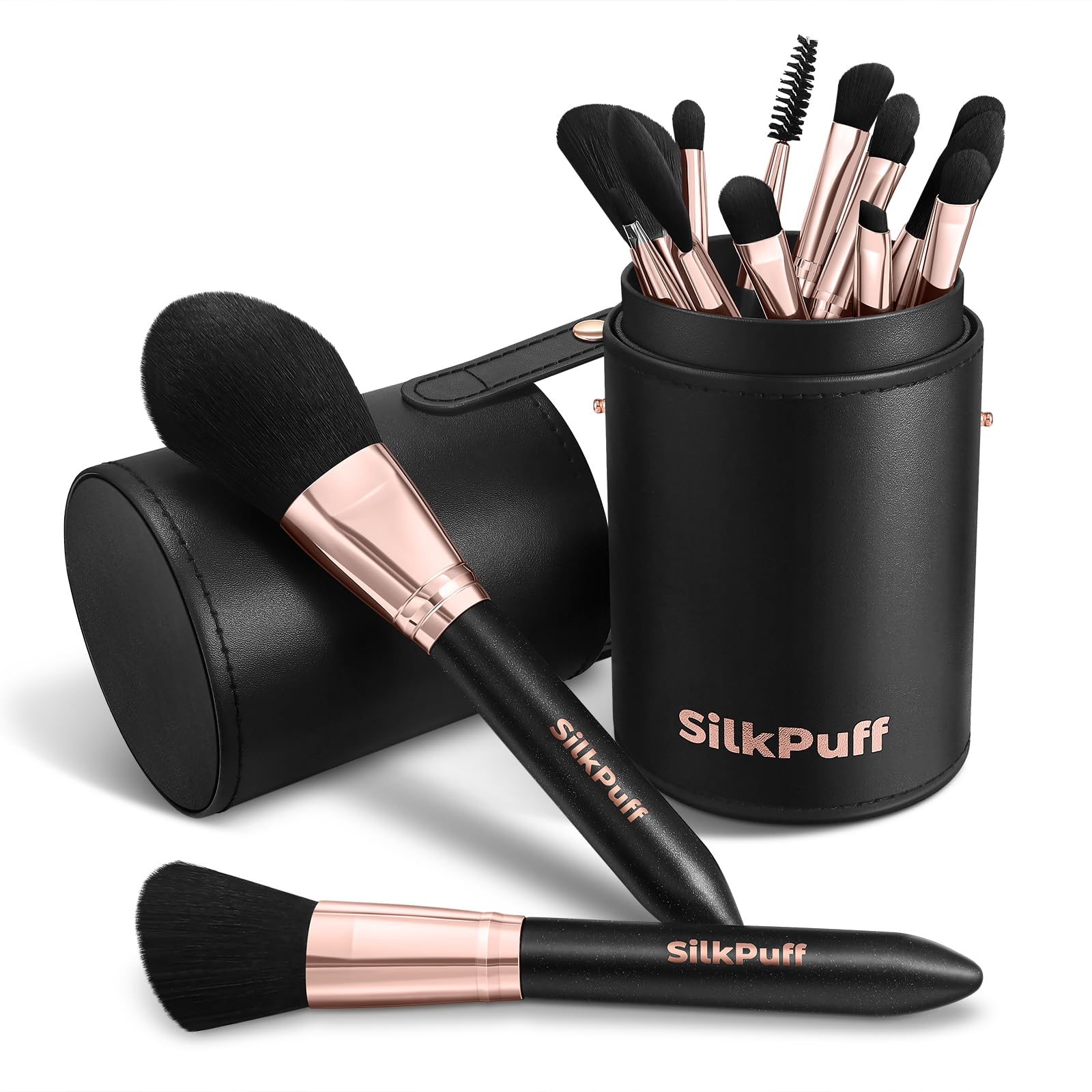 HOIFA SilkPuff ensemble pinceaux 15 pièces pour un rendu maquillage professionnel.