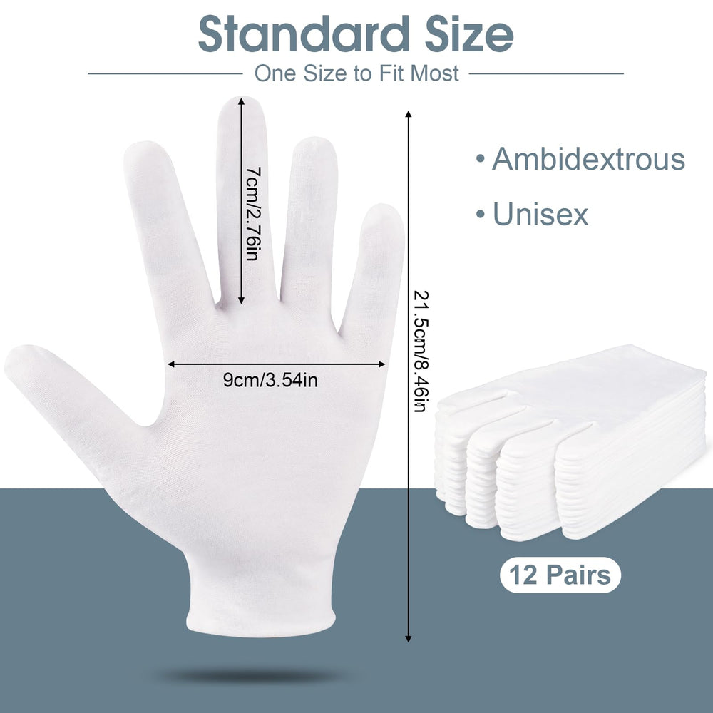 Gants coton blancs Hoiny pour usage quotidien et soin des ongles délicats.