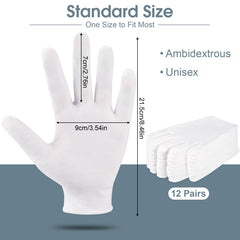 Gants coton blancs Hoiny pour usage quotidien et soin des ongles délicats.