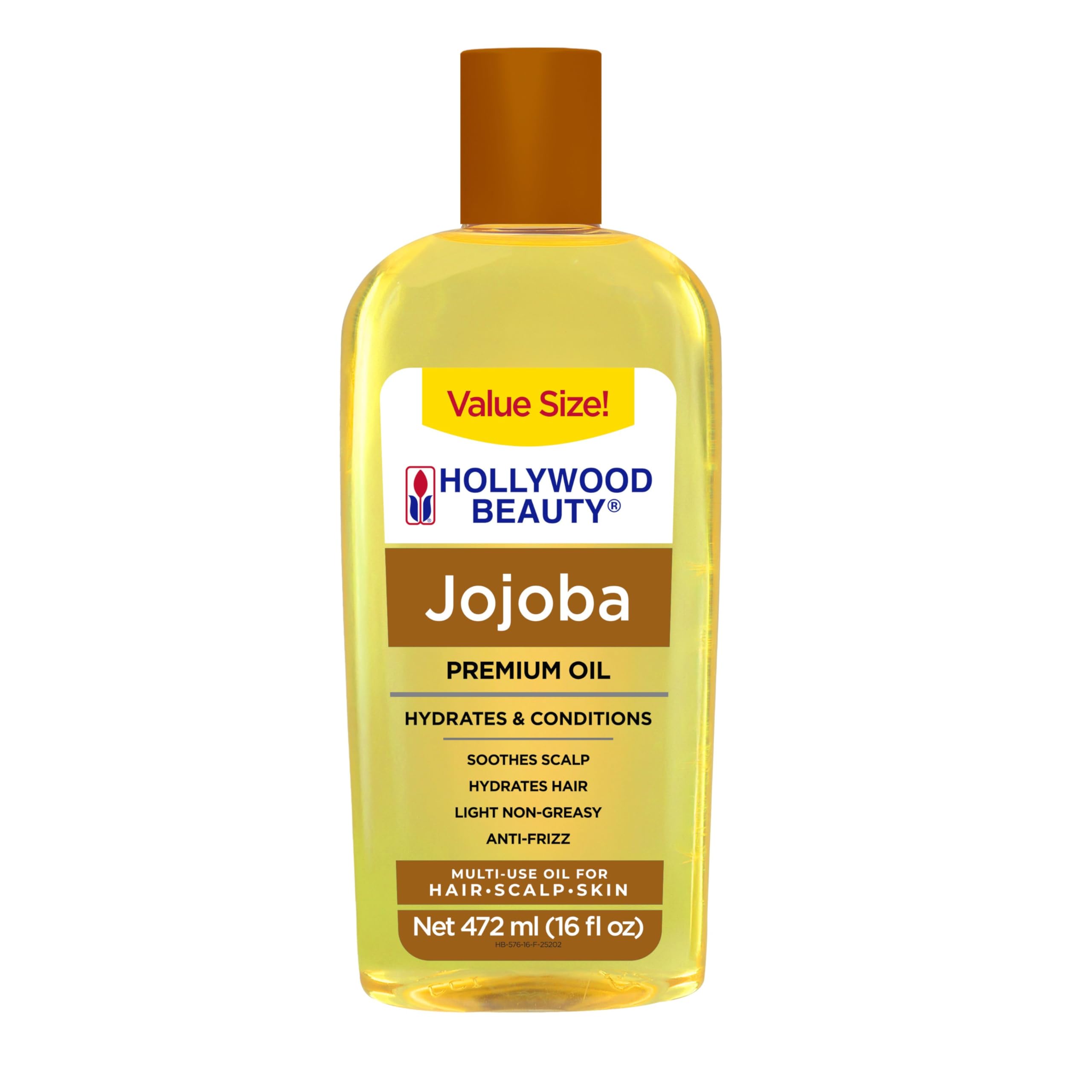 Hollywood Beauty Huile de Jojoba — bouteille prête à hydrater cheveux et peau.