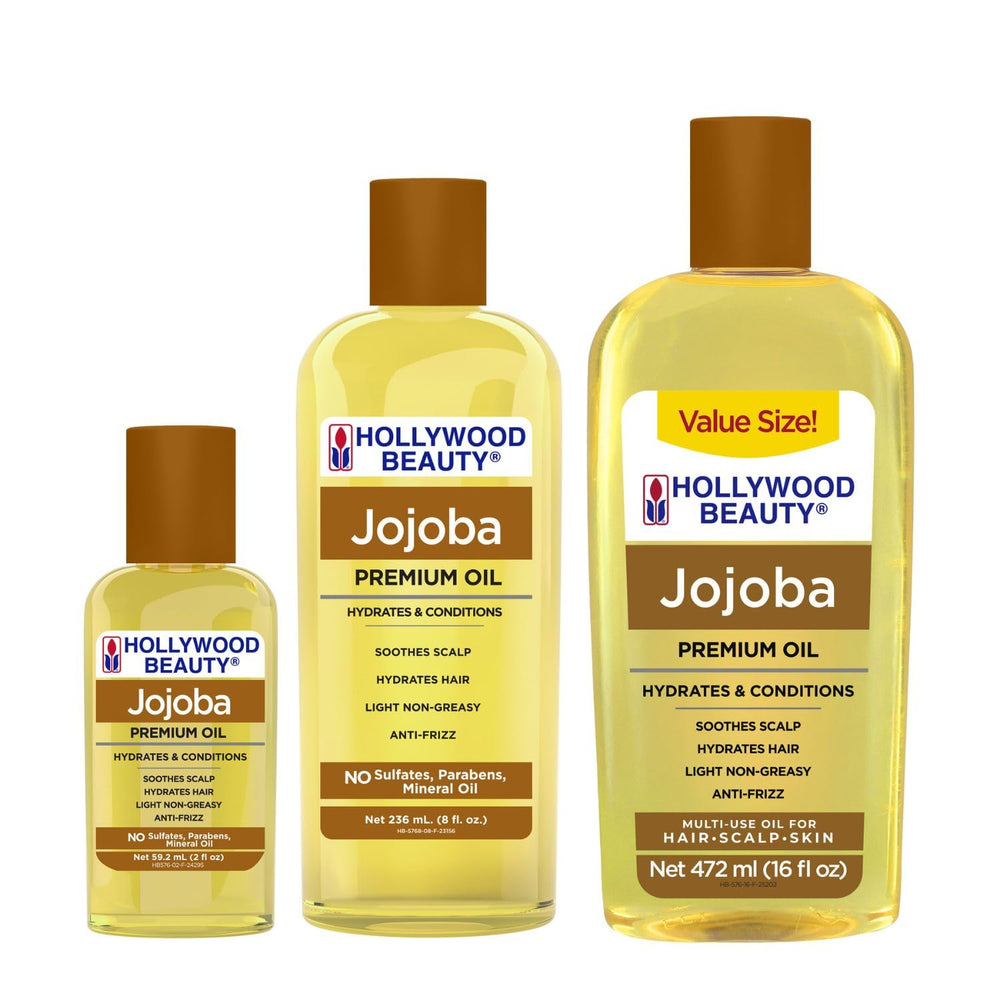 Traitement chaud des cheveux avec Hollywood Beauty Jojoba.