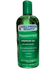 Hollywood Beauty huile menthe - bouteille 8oz, soin hydratant pour cheveux et peau.