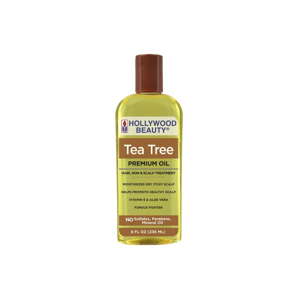 Hollywood Beauty huile arbre à thé — bouteille 236 ml pour peau et cuir chevelu.