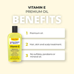 Hollywood Beauty Huile vitamine E – application capillaire nourrissante.