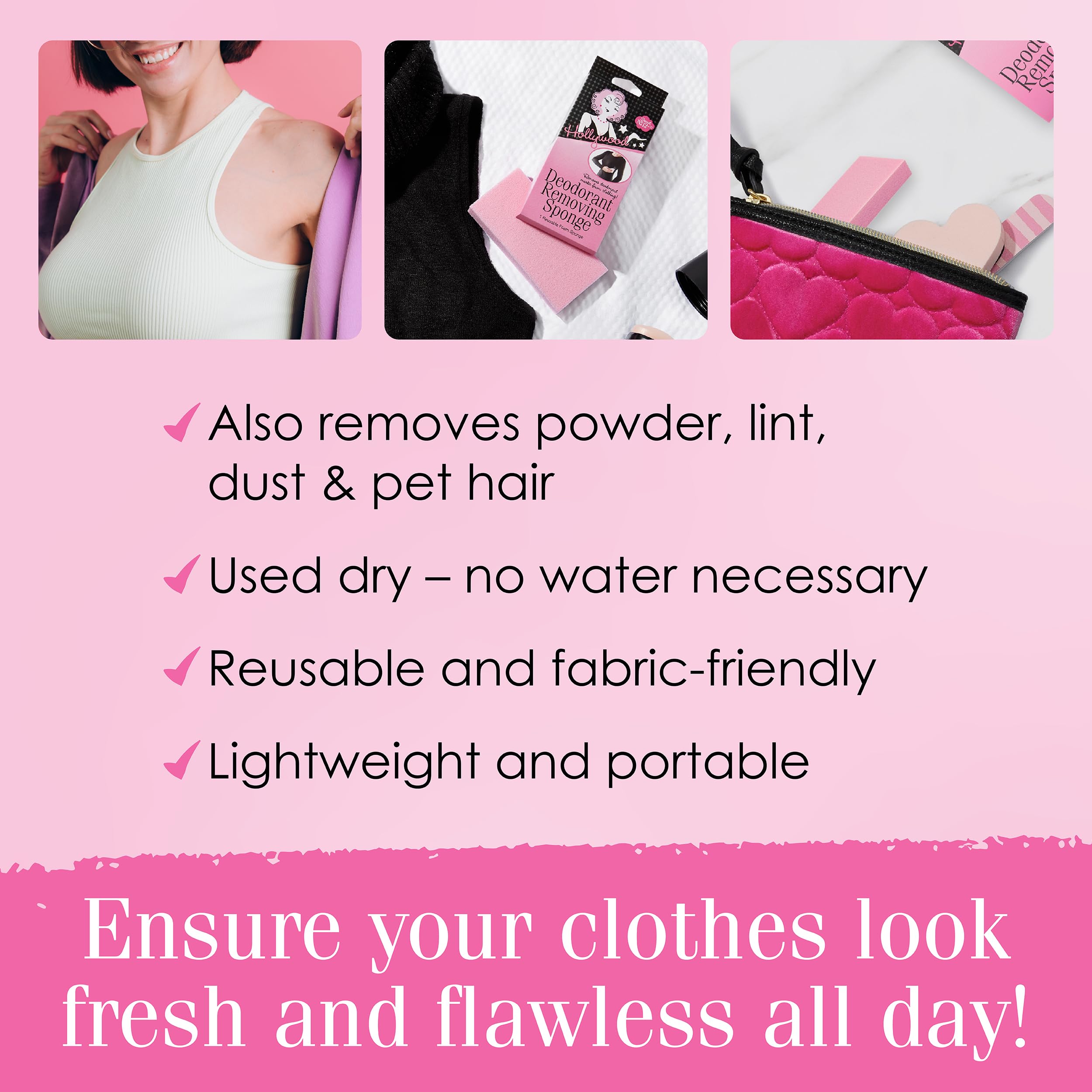 Éponge respectueuse des tissus Hollywood Fashion Secrets sans eau ni produits supplémentaires.