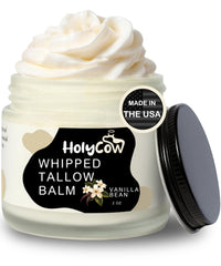 HolyCow baume fouetté au suif en pot, hydratation durable pour la peau.