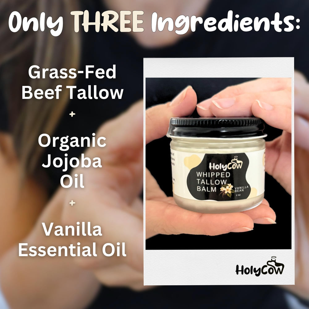 Texture crème fouettée HolyCow pour un visage doux et hydraté.