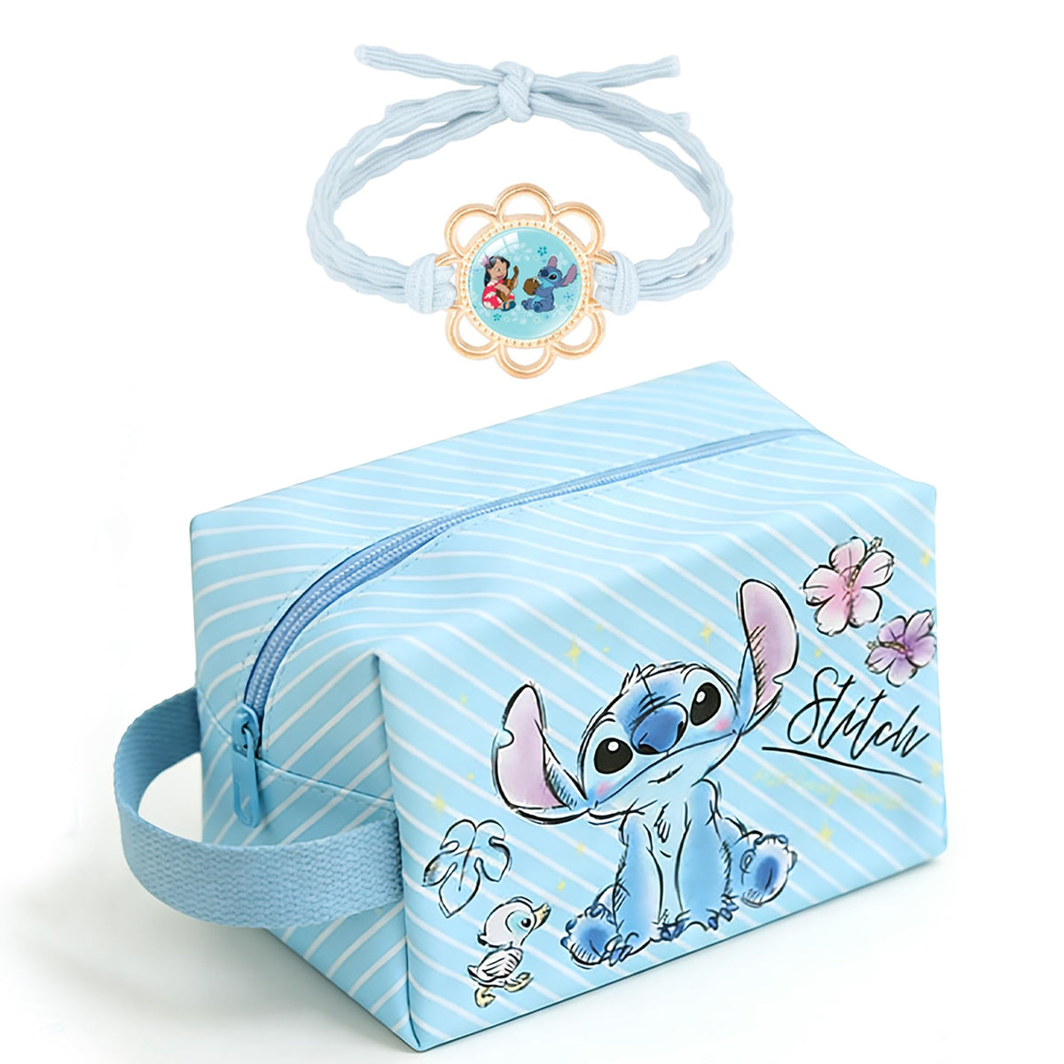 Holymid sac cosmétiques de voyage bleu avec bracelet, rangement élégant et pratique