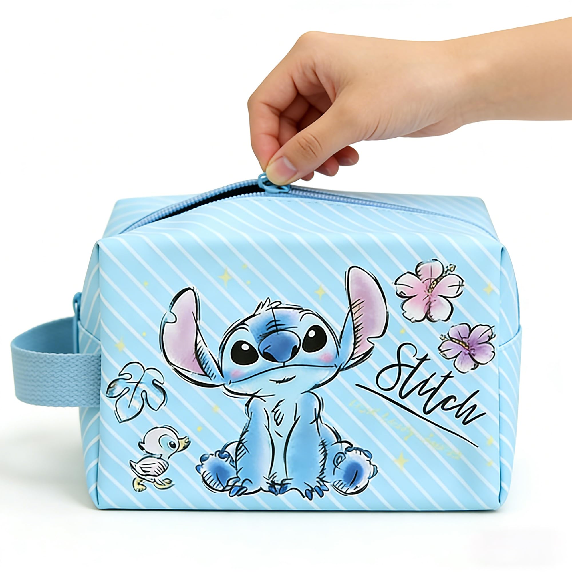 Holymid trousse maquillage bleu grande capacité, idéale pour déplacements